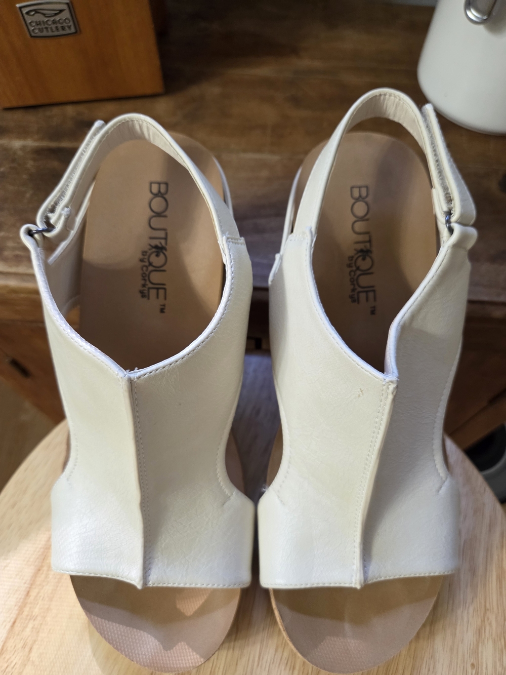 Corkys Cream Open-Toe Mule Clogs